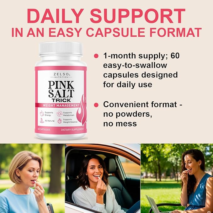 (2 Pack) Pink Salt Trick Capsules - Original PinkSalt Trick Supplement for Weight Energy &amp Metabolism - All Natural Advanced Support Formula Pills Reviews 120 Capsules for 2 Months