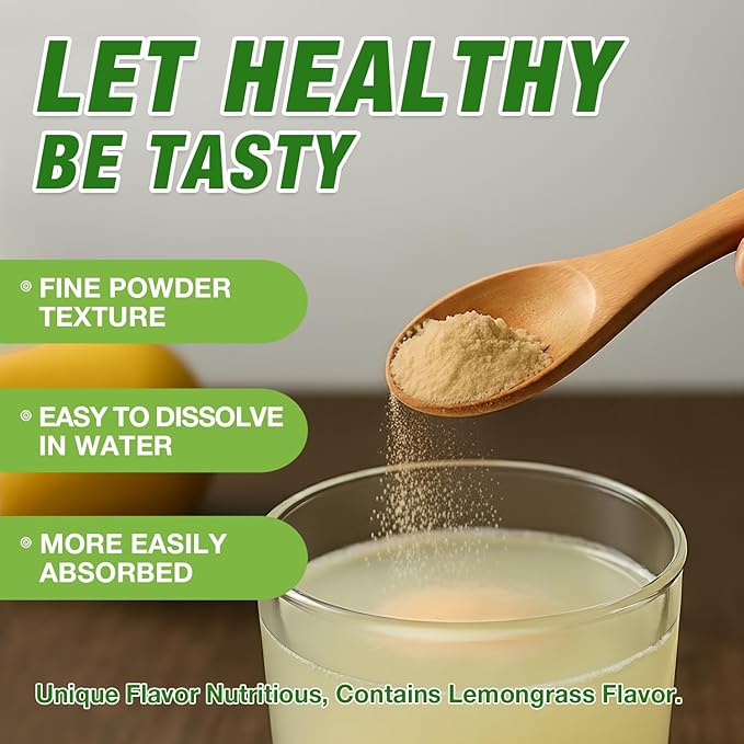 Zammex Beef Bone Broth Protein Powder - Grass-Fed Hydrolyzed Collagen 8g Protein per Serving Supports Hair Skin and Joint &amp Bone Health Keto Paleo Friendly 30 Servings - Lemongrass