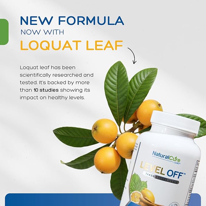 Natural Cure Labs Level Off Anti Spike Formula Glucose Supplement – Capsules for Metabolic Health Helps Moderate Glucose Spikes Vegan Non-GMO Gluten Free (120 Count (Pack of 1))