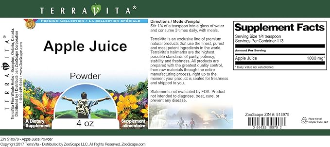 Apple Juice Powder (4 oz ZIN: 518979)