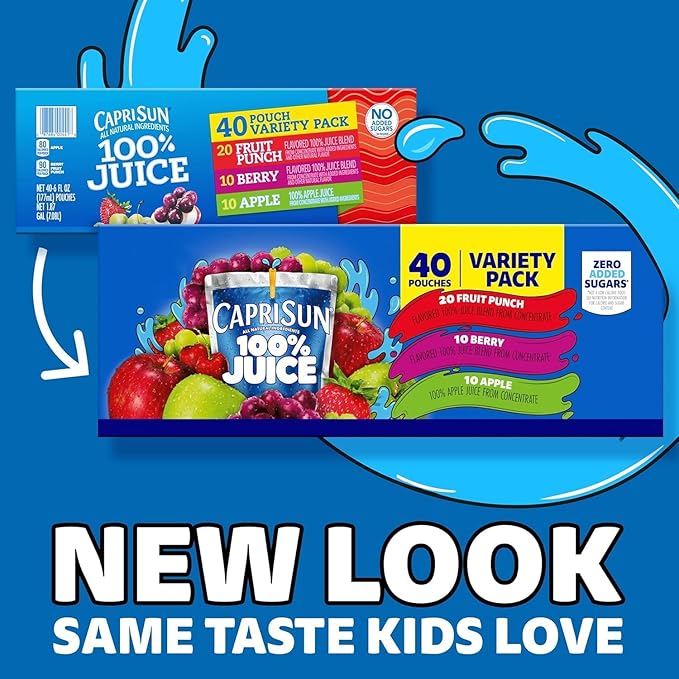 Fruit Punch Berry &amp Apple Juice Variety Pack Ready-to-Drink Juice (40 Pouches 4 Boxes of 10)