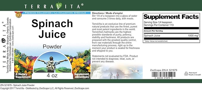 Spinach Juice Powder (4 oz ZIN: 521879) - 3 Pack