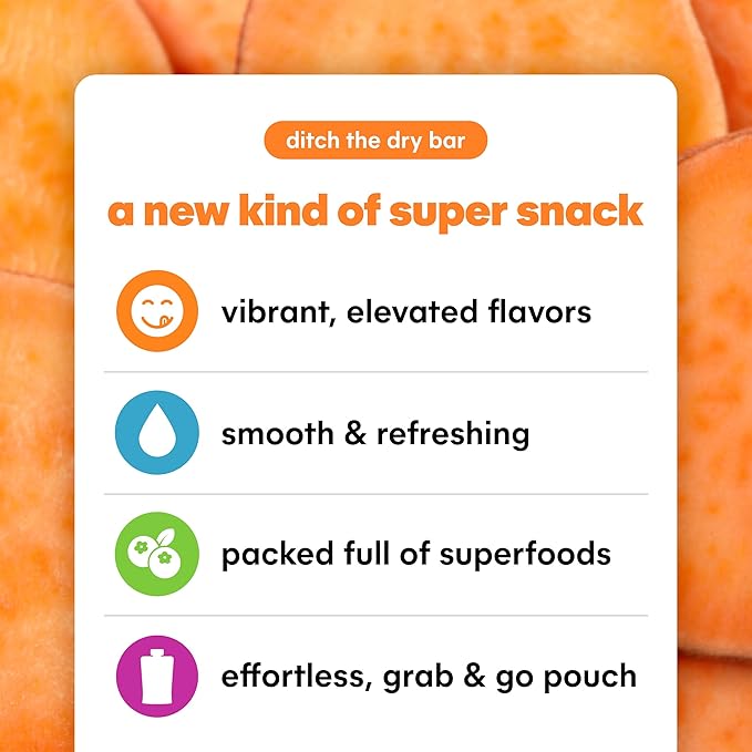 Noka Superfood Fruit Smoothie Pouches Sweet Potato Goji Healthy Snacks with Flax Seed Plant Protein and Prebiotic Fiber Vegan and Gluten Free Snacks Organic Squeeze Pouch 4.22 oz 12 Count