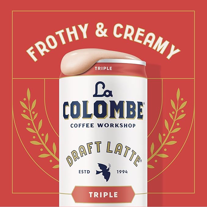 La Colombe CoffeeTriple Draft Latte11 fl oz CansCoffeehouse Quality Cold BrewSpecialty Grade Coffee BeansReady-to-Drink On-the-Go(Pack of 24)
