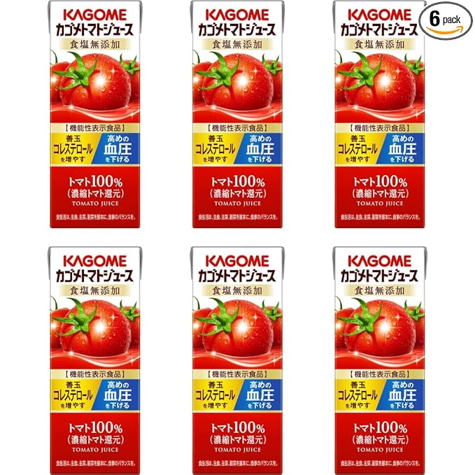 Kagome Tomato Juice No Salt 6.76floz(200ml) Pack Of 6 Tomato 100%