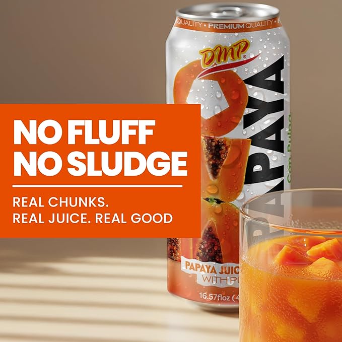 De Mi Pais Papaya Juice with Pulp Premium Quality Refreshing Fruit Beverage Canned Juice Perfect for Tropical Drinks Organic Experience Size 16.57 Fl Oz 24-Pack