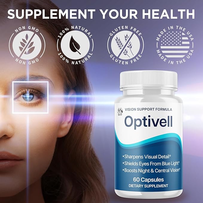 (2 Pack) Optivell Eye Capsules Official Optivell Eye Vitamin Pills with All Natural Ingredients Advanced Vision Formula Supplement Pills Supporting Ocular Health &amp Wellness Naturally (120 Capsul