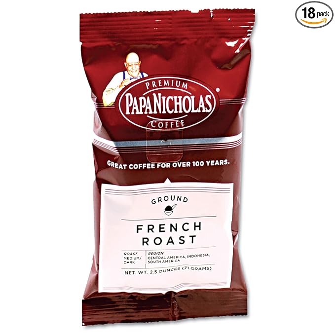 PapaNicholas Coffee 25183 Premium Coffee French Roast 18/Carton
