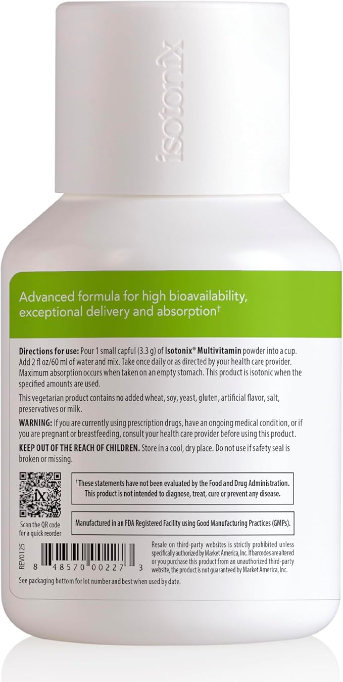 Isotonix Multivitamin Powder Without Iron – Methylated B Vitamins Antioxidant &amp Mineral Support – Fast-Mix Isotonic Delivery – Vegetarian Gluten-Free Non-GMO – Natural Fruit Flavor – 90 Serving
