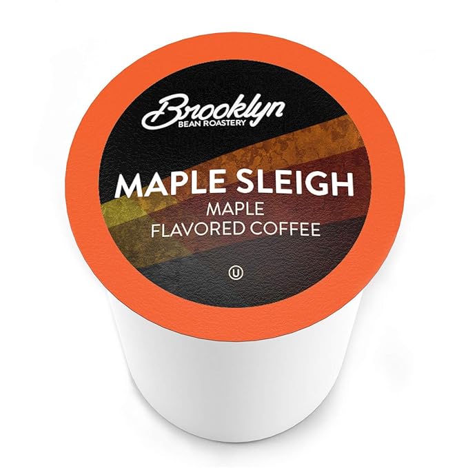 Brooklyn Beans Maple Flavored Maple Sleigh Gourmet Coffee Pods Compatible with 2.0 Keurig Coffee Pods Brewer 72 Count