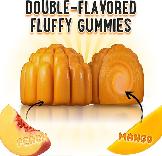 Height Growth Vitamin Gummies for Kids &amp Teens - Growing Up and Bones Support for Supplement with Calcium Zinc Vitamin D3 K2 Spirulina and Astragalus – Peach &amp Mango 60 CT
