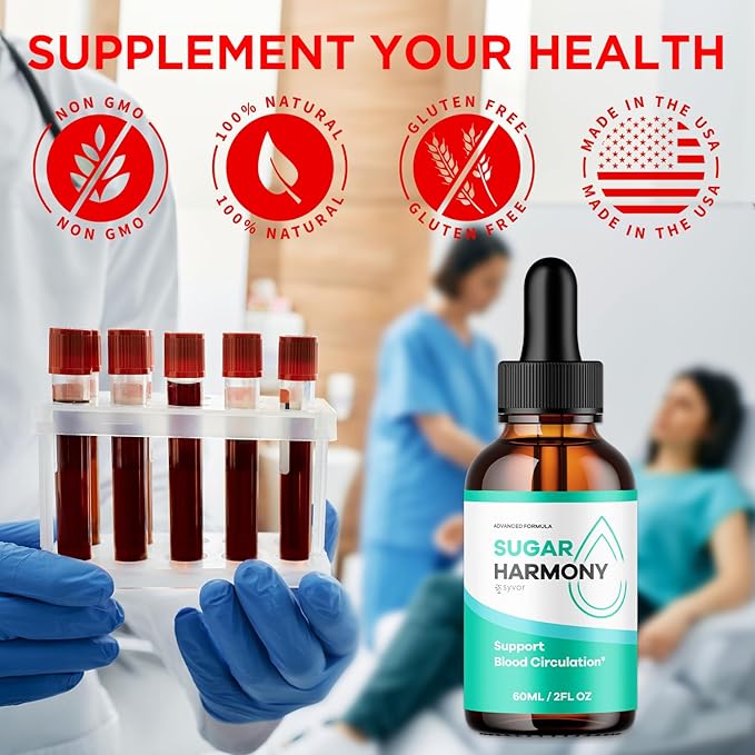 (2 Pack) Sugar Harmony Drops Official SugarHarmony Liquid Drops with All Natural Ingredients Advanced Formula Support Supplement with Maximum Strength Premium Vitamins for Women &amp Men (60 Servin