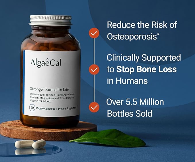 ALGAECAL Calcium &amp Collagen Bundle – Hydrolyzed Collagen Complete with Clinically-Supported Verisol Fortibone &amp Fortigel Plus 13 Bone Supporting Minerals and Vitamin D3 for Bone Health &amp