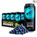 RIOT Clean Energy Drink – Berry | No Sucralose No Sugar Added No Artificial Flavors | 160mg Natural Caffeine + 100mg L-Theanine | Clean Focus Stamina &amp Smooth Energy | 16 Fl Oz (Pack of 12)