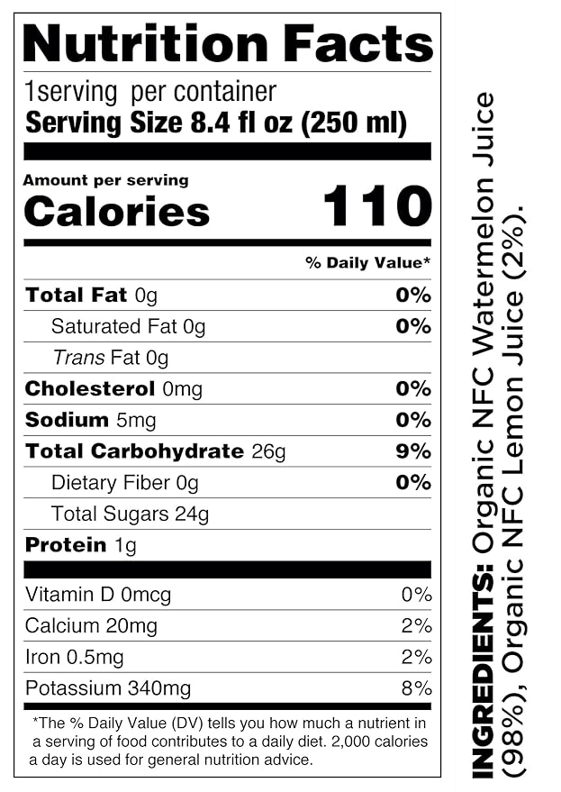 Pomona Organic Juices Pure Watermelon Juice Cold Pressed Organic Juice Non-GMO No Sugar Added Not from Concentrate Gluten Free Kosher Certified Preservative Free 8.4 Ounce (Pack of 12)