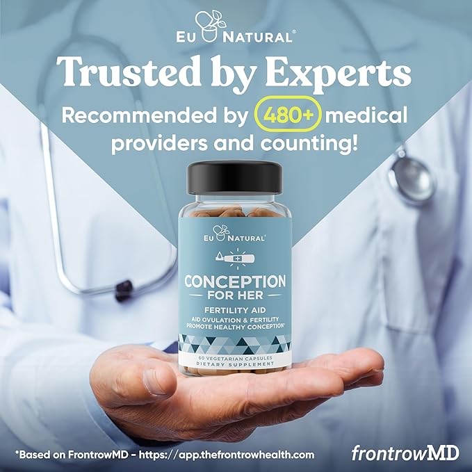 Eu Natural Conception for Her Fertility Supplements for Women - Ovulation Hormonal Balance &amp Regular Cycle Support - Myo-Inositol Folate Folic Acid &amp Vitex - 120 Vegetarian Capsules
