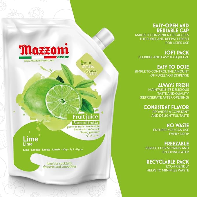 Mazzoni - Lime Juice &amp Mixed Berry Puree - 100% Natural