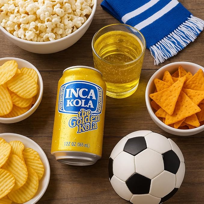Inca Kola The Golden Kola – 12 fl oz Cans (Pack of 12) – La Kola Dorada – Peruvian Golden Soda – Carbonated Soft Drink with Unique Sweet Flavor – Imported Beverage