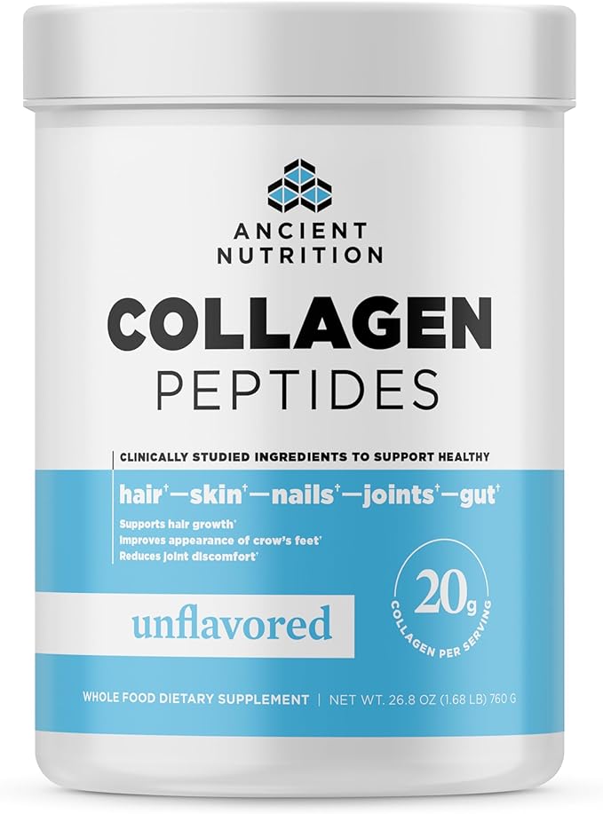 Ancient Nutrition Collagen Peptides Collagen Peptides Powder Unflavored Hydrolyzed Collagen Supports Healthy Skin Joints Gut Keto and Paleo Friendly 38 Servings 20g Collagen per Serving