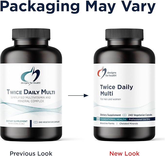 Designs for Health Methylated Multivitamin for Women &amp Men - Twice Daily Multimineral Supplement &amp Multivitamin Without Iron + Methylated B12 and Folate Vitamin C K D E + More (240 Capsule