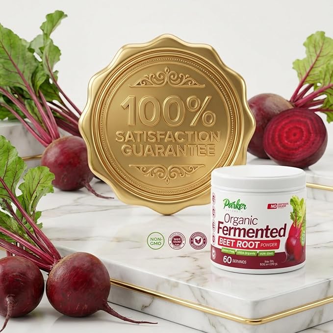 Parker Naturals Organic Fermented Beet Root Powder 9.52 oz Beet Powder Supports Healthy Immune System Gluten Free Non-GMO &amp Vegan Beets Supplements 60 Servings