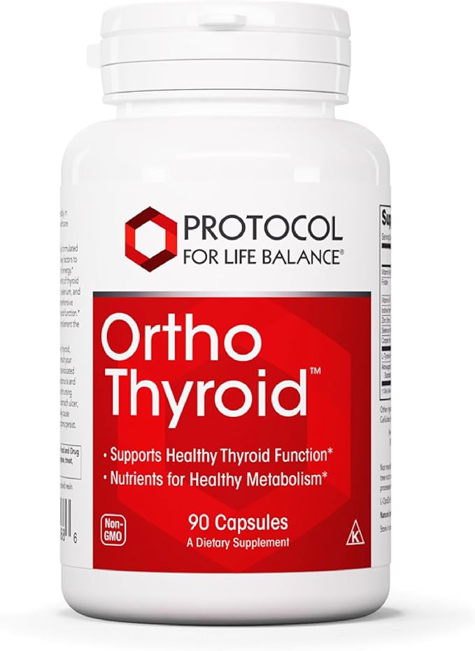 PROTOCOL FOR LIFE BALANCE Ortho Thyroid - Supports Healthy Thyroid Function* - with Ashwagandha Zinc &amp Selenium - Non-GMO &amp Kosher - 90 Veg Capsules