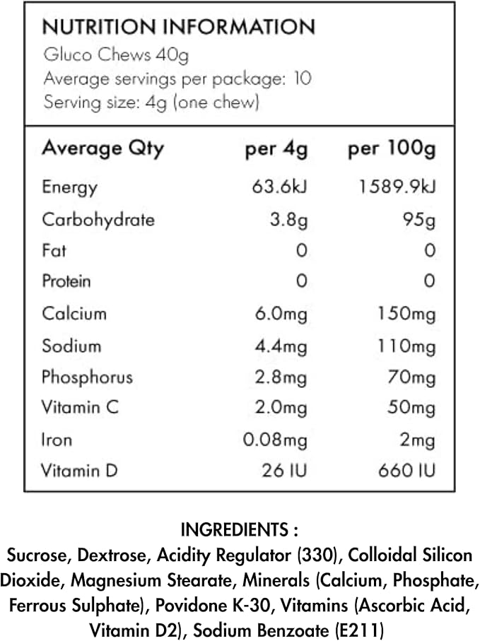 Glucochews Orange Glucose Tablets – 60 Tablets (10 per Tube 6 Pocket-Sized Tubes) – 3.8g Fast-Acting Glucose Each – Boosts Energy &amp Blood Sugar – Gluten-Free Fat-Free Caffeine-Free