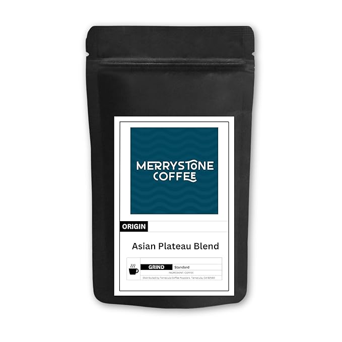 Merrystone Asian Plateau Blend Coffee Medium-Dark Roast Roasted to Order 5 Lb Standard Grind