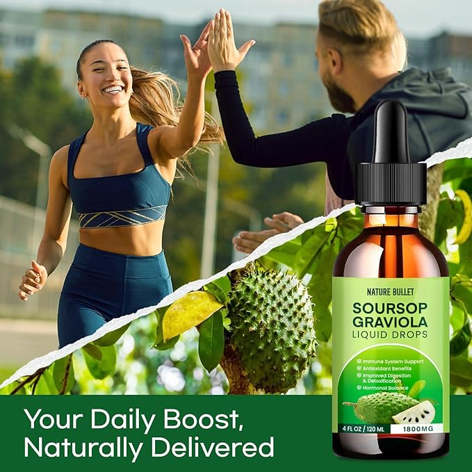 Soursop Bitters Liquid Organic Extract: Soursop Graviola Liquid Drop for Cell Support &amp Regeneration Immune System and Gut Health 120 ML