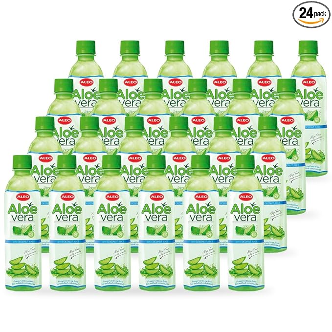 ALEO 0.5L x 24 Premium Coconut Aloe Vera Drink - Natural No Preservatives No Artificial Colors Superior Taste Award 2025