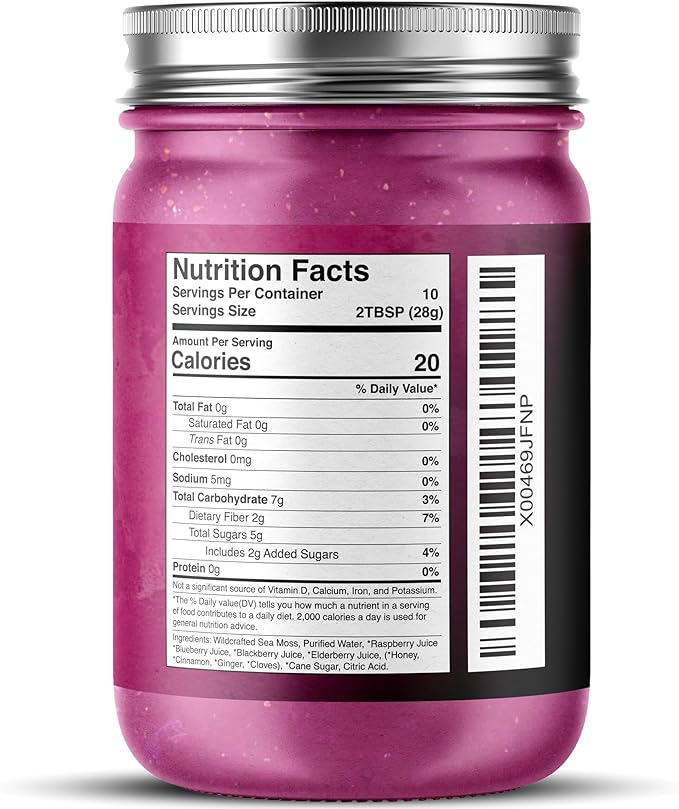 WELLNESS LABSRX Irish Sea Moss Gel Raw - Wildcrafted Superfood Seamoss Gel - Mix Berry Flavor Vitamin and Mineral-Rich from Pristine Caribbean Waters Immune and Digestive Health Support - 10 oz.