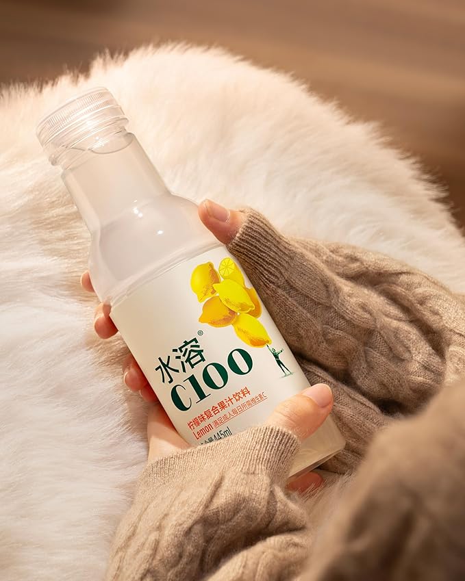 NONGFU SPRING C100 Juice Drink – Lemon Flavored Fruit Juice Bottles 100mg Vitamin C Per Bottle 12% Real Fruit Juice -15 fl oz 445mL 15 Pack