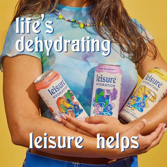 Leisure Hydration Non-Carbonated Electrolyte Refresher Variety Pack - Low Sugar Nutrient Enhanced Water Beverage - Get The Best Hydration Packed w/ Magnesium &amp Ashwagandha For Mood &amp Stress S