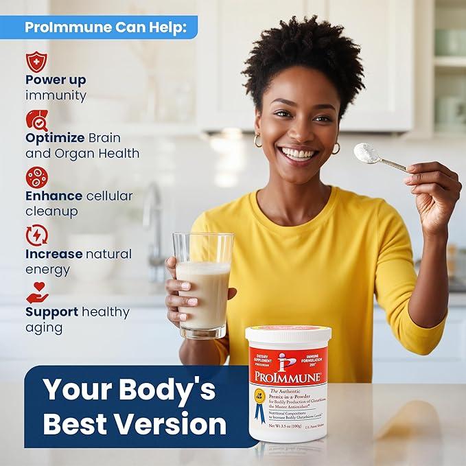 Glutathione Supplement 2 Month Supply of Glutathione Powder Precursor – ProImmune Immune Formulation 200® for Powerful Immune Support - Doctor-Formulated Antioxidant Complex 62 Servings
