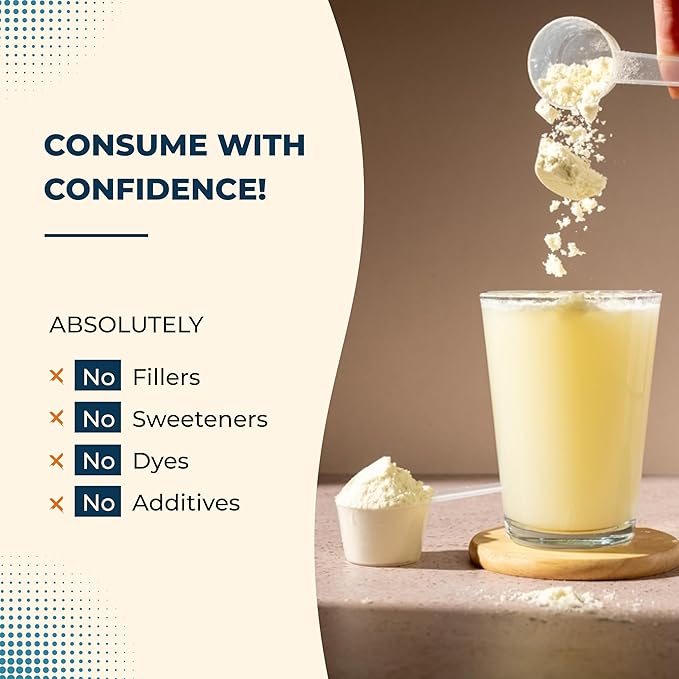 Sandhu's Bovine Colostrum with Collagen Powder | Hair Beauty Skin &amp Nail Supplement | Supports Gut Immune Health | Digestive Enzymes | 45 Servings Large Pack | Nutrition for Women