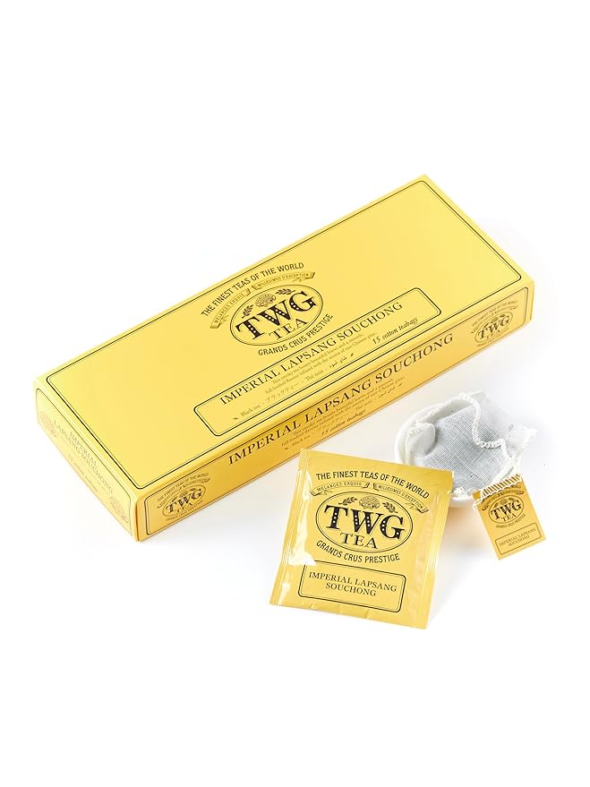 TWG Tea | Imperial Lapsang Souchong | Black Tea | Chinese Pine | 15 Hand Sewn Cotton Teabags | Gift Set