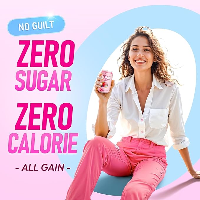 NÜLIFE BL!NK Zero Sugar Sparkling Energy Drink 96mg Natural Caffeine Contains Lutein Clean Energy Drink No Artificial Sweetener Mixed Berry 11.16 Fl Oz (Pack of 12)