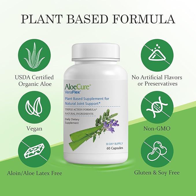 AloeCure Aloe Vera Capsules 2 Pack - VeraFlex 1btl Melatonin+Collagen 1btl