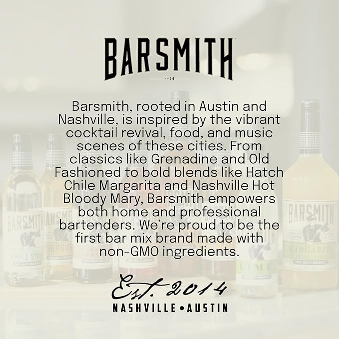 Barsmith Bar Essentials Sweetened Lime Juice - Lime Juice for Cocktails Made with Cane Sugar - No Artificial Flavors or Preservatives - Ideal for Margaritas Gimlets &amp Daquiris - 12.7oz (Pack of 6