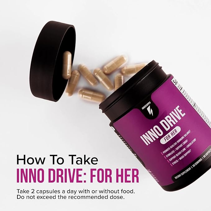 InnoSupps Inno Drive for Her Women’s Healthy Hormone Balance Support Supports Libido Boost Intimacy Energy Mood Weight &amp Immune Support Supplement - 60 Capsules 30 Servings