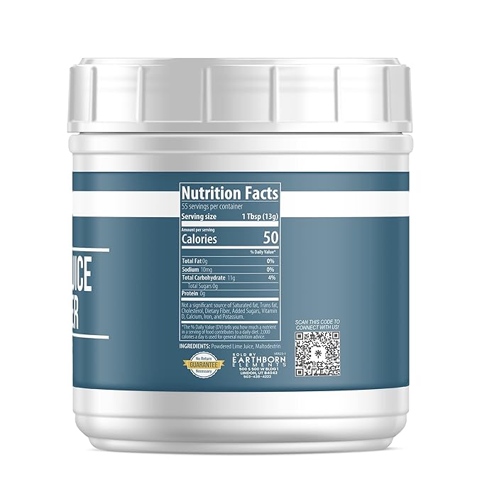 Earthborn Elements Lime Juice Powder &amp Lemon Juice Powder Bundle Cooking &amp Baking Bulk Sizes Beverages &amp More