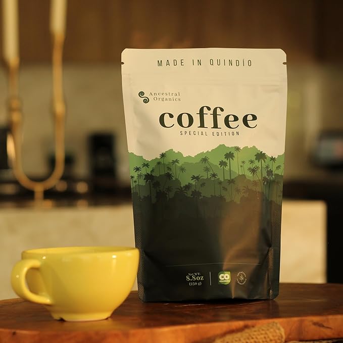Ancestral Organics Colombian Ground Coffee - Low Acid Medium Roast/Tasting Notes - Premium Single Origin Specialty Fair Trade Arabica