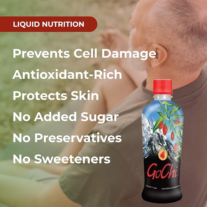 Youngevity GoChi Himalayan Goji Juice Advanced Spectral Signature LBP Process Antioxidant-Rich Goji Pomegranate Grape Juice Immune and Energy Support 1 Liter Bottle No Sugar Added (Pack of 2)
