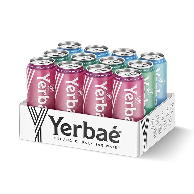 Yerbaé Energy Beverage - Variety Power Pack 0 Sugar 0 Calories 0 Carbs. Yerbae is Energized by Yerba Mate Plant-Based Healthy Alternative to Sugary Energy Drinks 16oz cans (12 Pack)