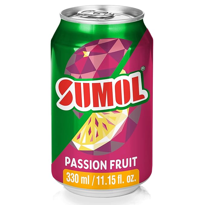 Sumol Passion Fruit Sparkling Juice Beverage Real Fruit Pulp Imported from Portugal 11.15 oz Cans (Pack of 24)