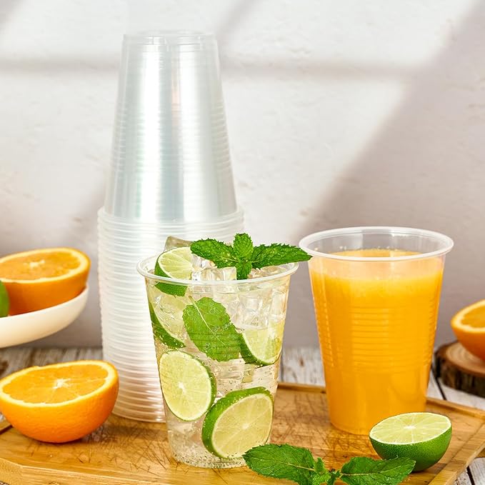Turbo Bee 1000 Pack 16oz Plastic CupsDisposable Clear Drinking CupsHot and Cold Drink Container for Water Juice SodaCoffee