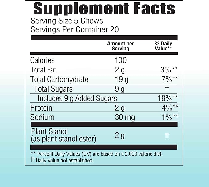 Benecol® Soft Chews – New Easy Bite Chew – with Plant Stanols Clinically Proven to Help Lower Cholesterol – Caramel Flavor – 100 Count Pouch