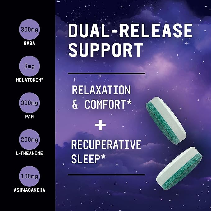 BEYOND RAW Anabolic Sleep Duel-Release Stress Sleep &amp Recovery Support 60 Count