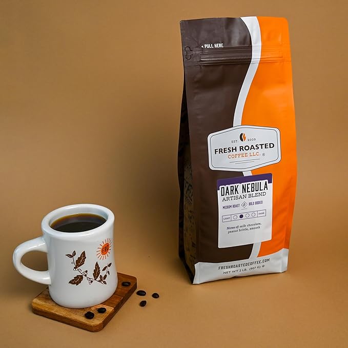 Fresh Roasted Coffee Dark Nebula 2 lb (32 oz) Medium Roast Kosher Whole Bean