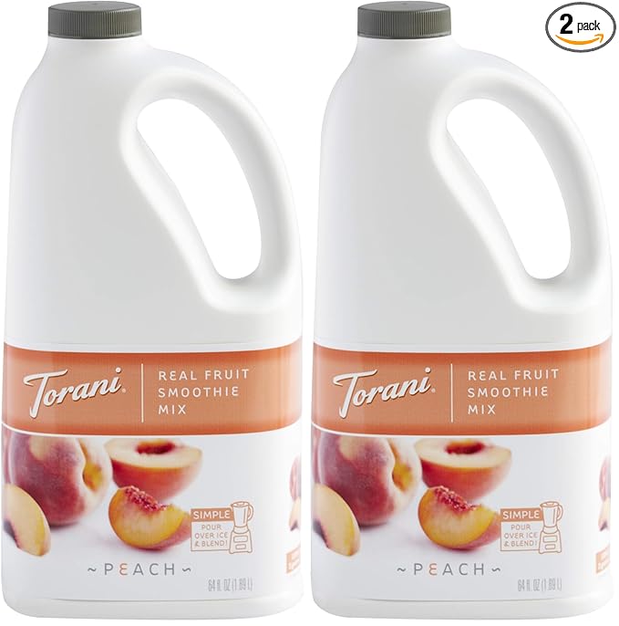 Torani Real Fruit Smoothie Smoothie Mix Peach 64 Ounce (Pack of 2)